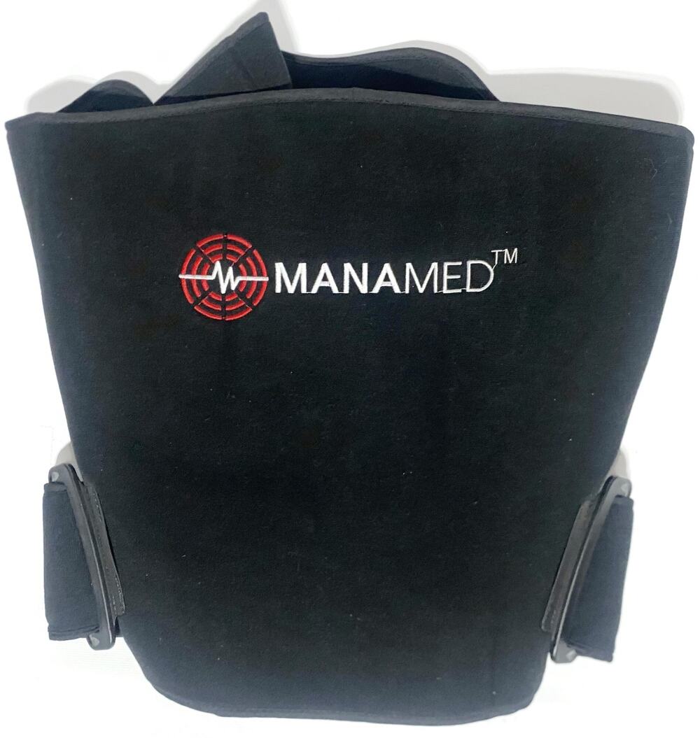 Manamed Universal Back Brace Adjustable Hook & Loop Black Lumbar Support